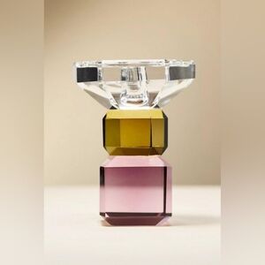 Anthropologie Cut Glass Candle Holder